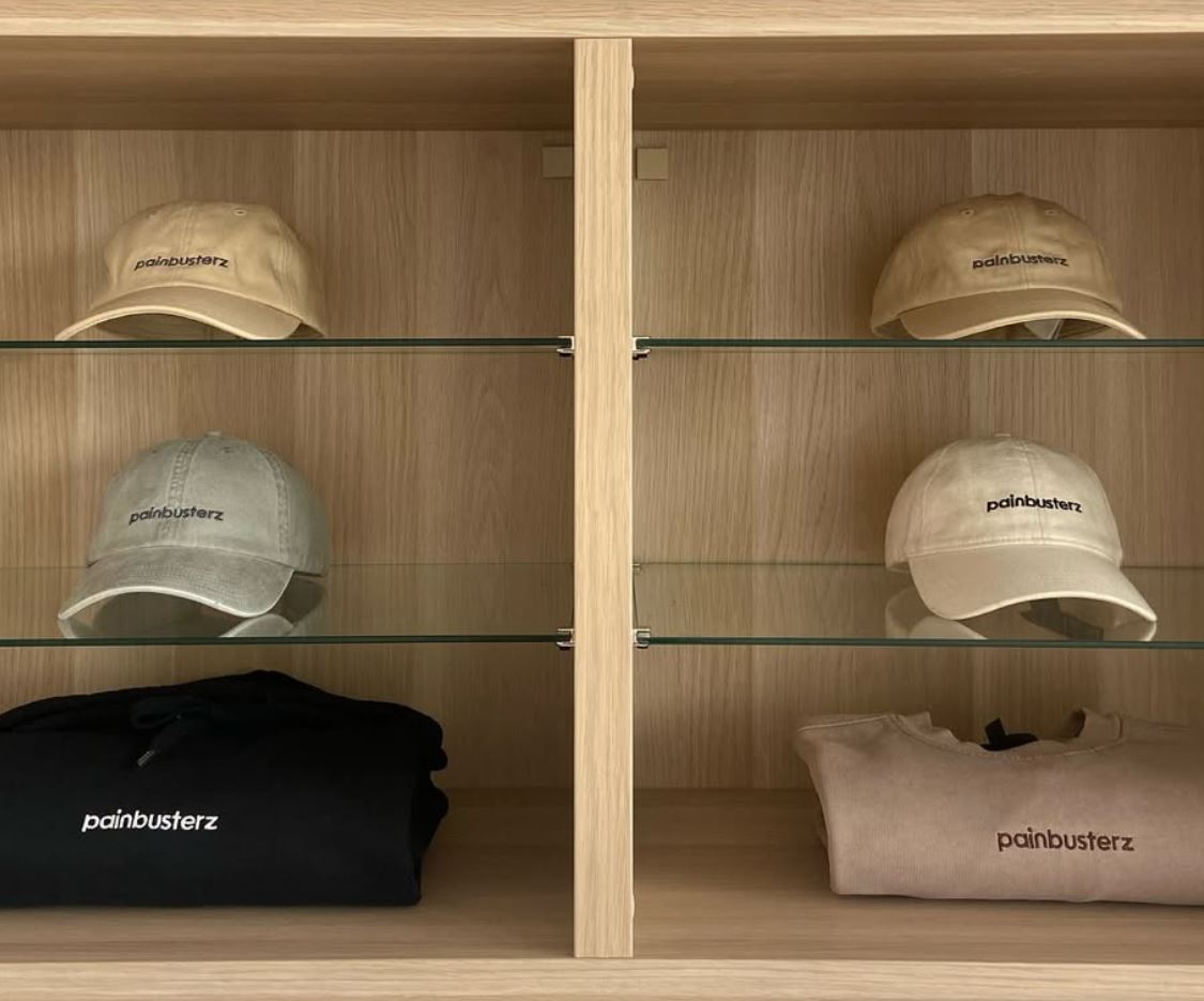 Limited edition Painbusterz apparel-four caps and two jumpers-created for medical partners.
