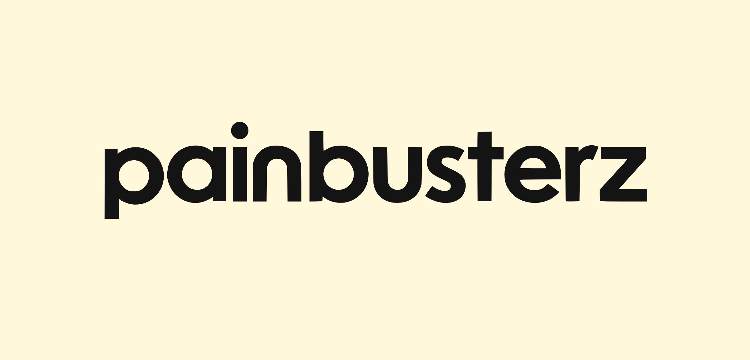 Painbusterz logo on a cream background.